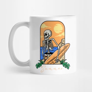 Summer Skeleton Surfer Mug